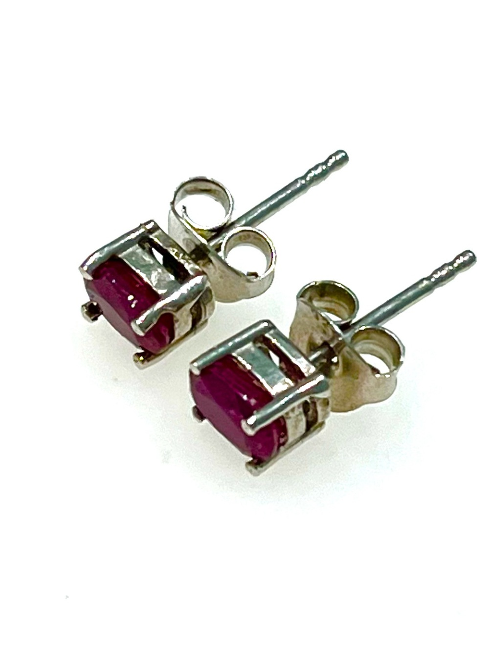 0.5 Ct Genuine Ruby 14KGP Stud Earrings - Picture 2 of 3